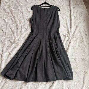 Calvin Klein Charcoal Pleated Midi Dress